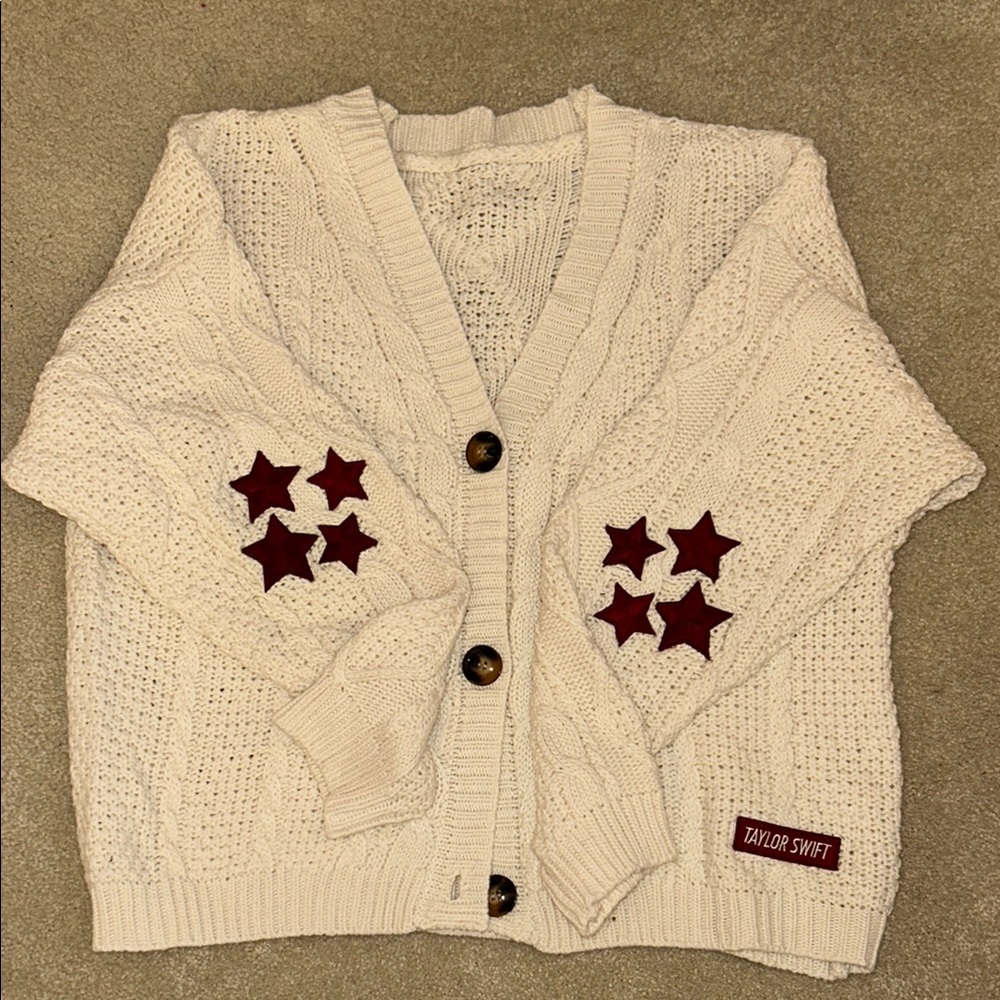 Taylor Swift Red era Cardigan with Stars